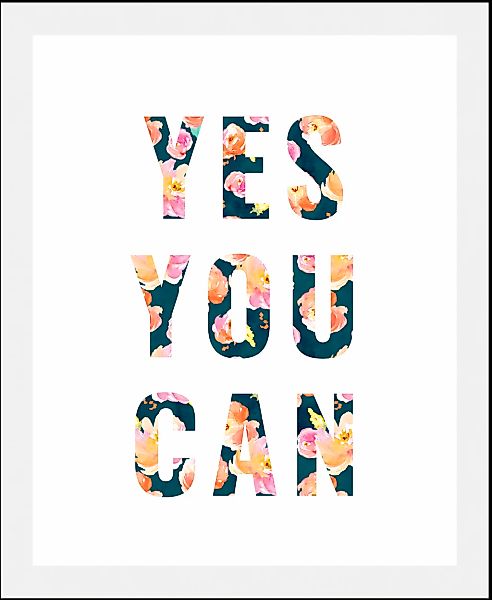 queence Bild "Yes you can" 1 Stk. tlg. gerahmt günstig online kaufen