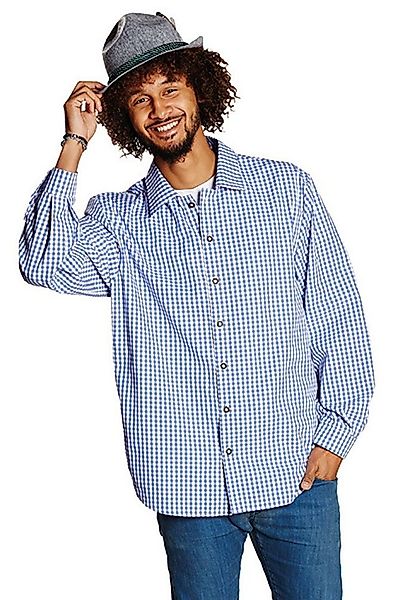 Karneval-Klamotten Trachten-Kostüm Trachten Hemd Herren blau-weiß kariert, günstig online kaufen