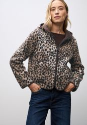 STREET ONE Kapuzenplüschjacke mit Leo-Muster günstig online kaufen