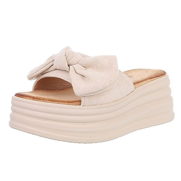 Ital-Design Beige Plateau-Sandalen mit Schleife für günstig online kaufen