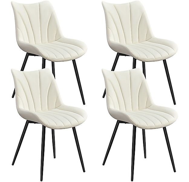 Yaheetech Esszimmerstuhl Gepolsterte Küchenstühle mit Metallbeinen (4 St), günstig online kaufen