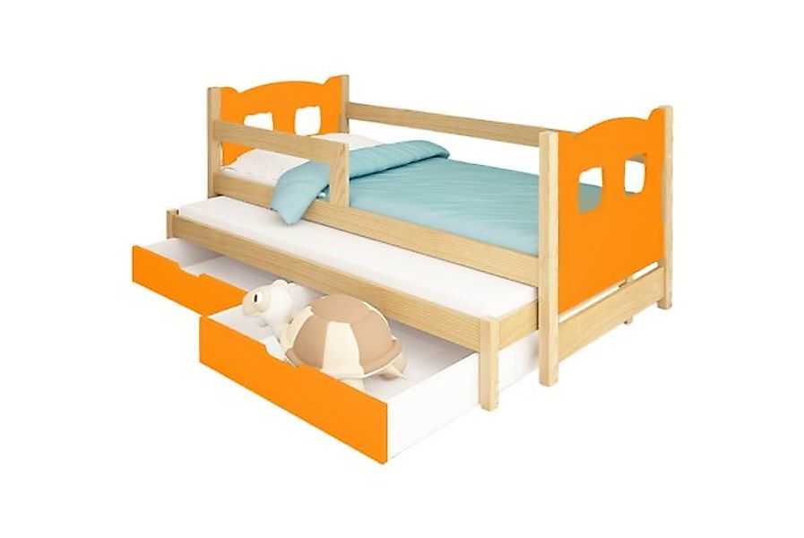 thematys Jugendbett Kinderbett mit abnehmbaren Rausfallschutz und zwei Schu günstig online kaufen