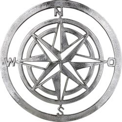 GILDE Wanddekoobjekt Wandrelief Windrose, silber (1 günstig online kaufen