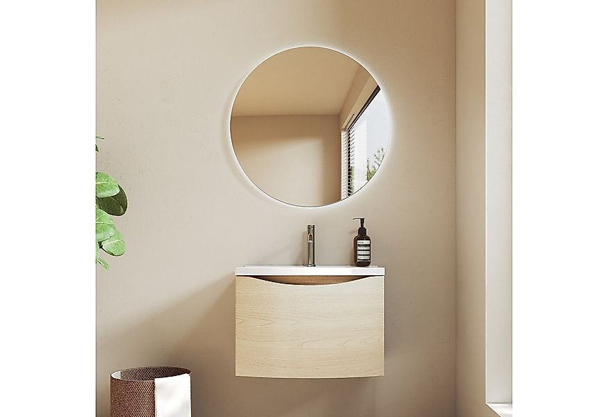 BRIDGE BENO Badmöbel-Set 60/80cm Curved Badezimmerwaschtisch, Mineralgussbe günstig online kaufen