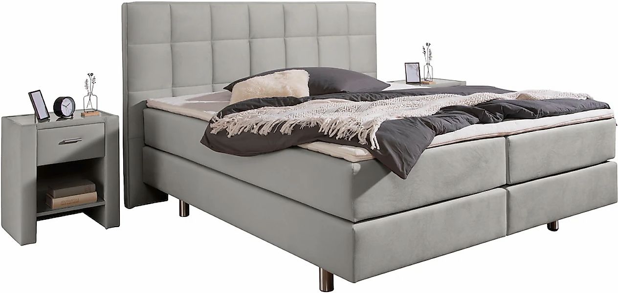 INOSIGN Boxspringbett »Loomis«, inkl. Topper, wahlweise in H2, H3 oder H4 e günstig online kaufen