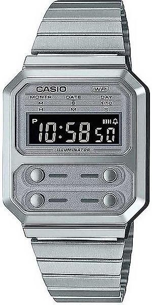 CASIO Quarzuhr Herrenuhr Kalender, Stoppfunktion - Casio Modell: A100WE-7BE günstig online kaufen
