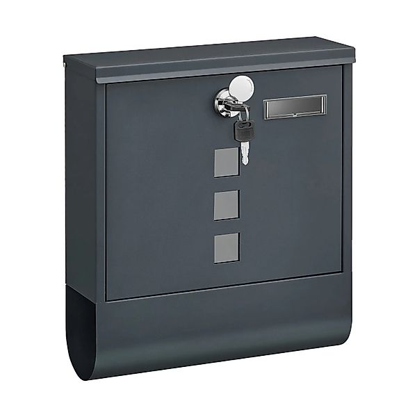 Songmics Wandbriefkasten Post Abschließbar Anthrazit günstig online kaufen