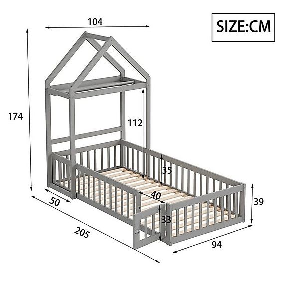 HAUSS SPOLE Kinderbett 90 x 200 mit Stauraum, Vollschutzgitter und Tür und günstig online kaufen