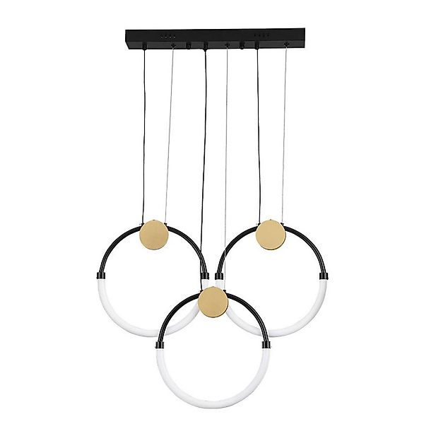 LED-Hängelampe Briana, Länge 63 cm, schwarz/goldfarben 3-flg günstig online kaufen