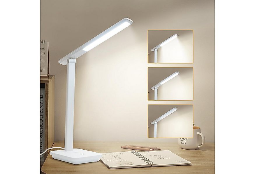 LQWELL Schreibtischlampe LED Tischlampe Abnehmbare Studienlampe, mit Touchd günstig online kaufen