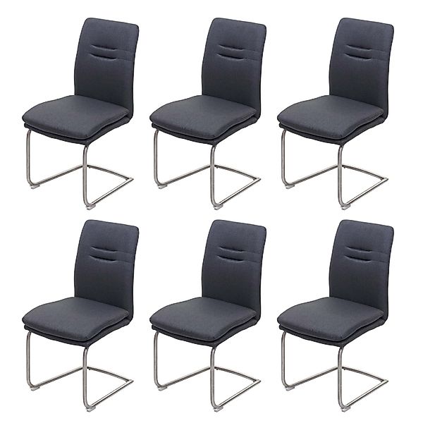 MCW Esszimmerstuhl H70 6er-Set Freischwinger Dunkelgrau günstig online kaufen