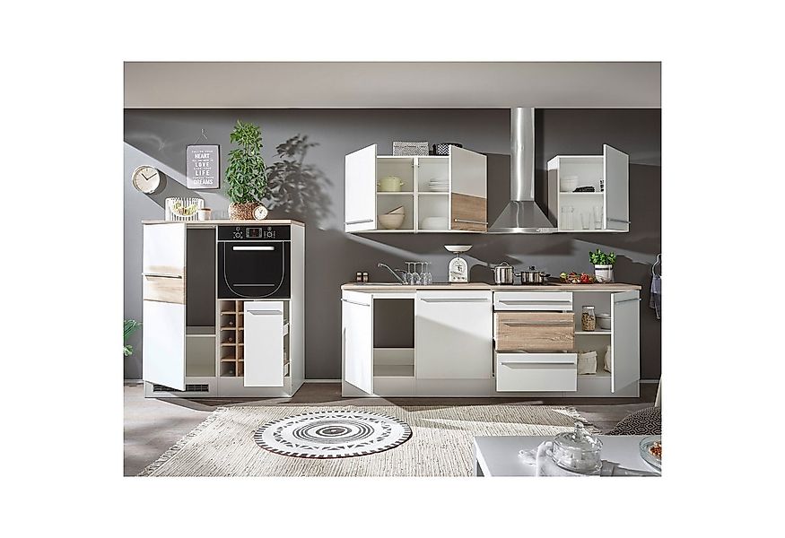 Bega Consult Küchenzeile Küche Welcome Big weiß matt Sonoma 240+120 cm ohne günstig online kaufen