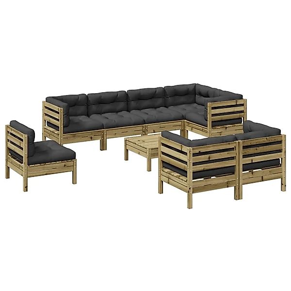 vidaXL 9-Tlg Garten-Sofagarnitur mit Kissen Kiefernholz Imprägniert 3299518 günstig online kaufen