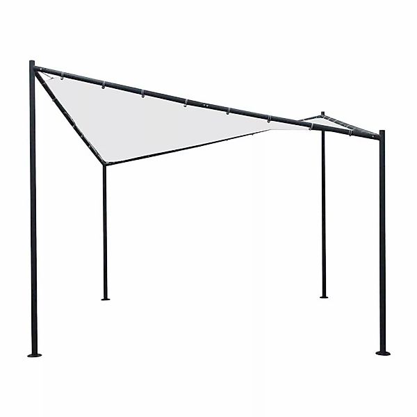 Pavillon 350 cm breit Weiß und Schwarz günstig online kaufen