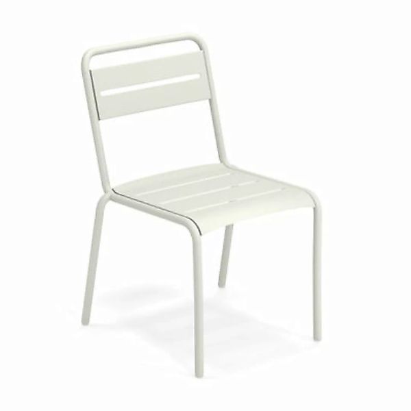 Stapelbarer Stuhl Star metall weiß / Aluminium - Emu - Weiß günstig online kaufen