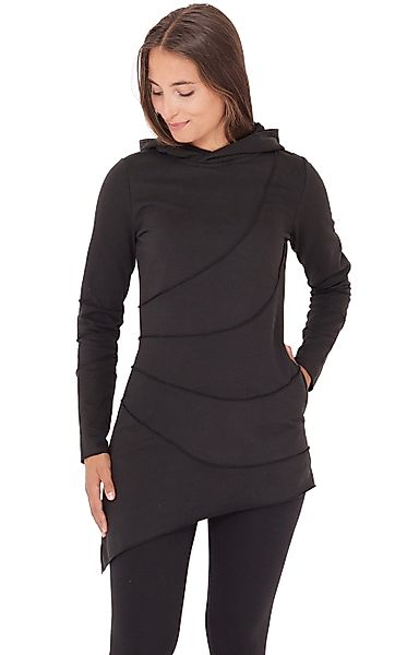 PUREWONDER Kapuzenpullover Pullover Longshirt Langärmlige Shirt-Tunika günstig online kaufen
