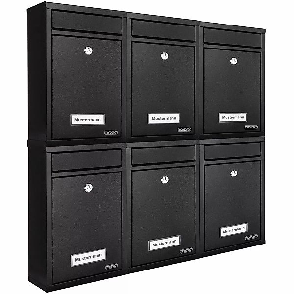 Deuba Briefkasten, 6x Schwarz inkl. 2 günstig online kaufen