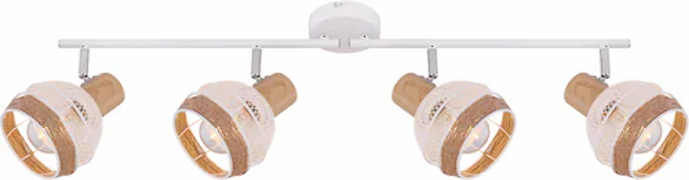 GLOBO LIGHTING Deckenstrahler »WIDY« E27 1 Stk. Deckenstrahler/weiß/holzopt günstig online kaufen