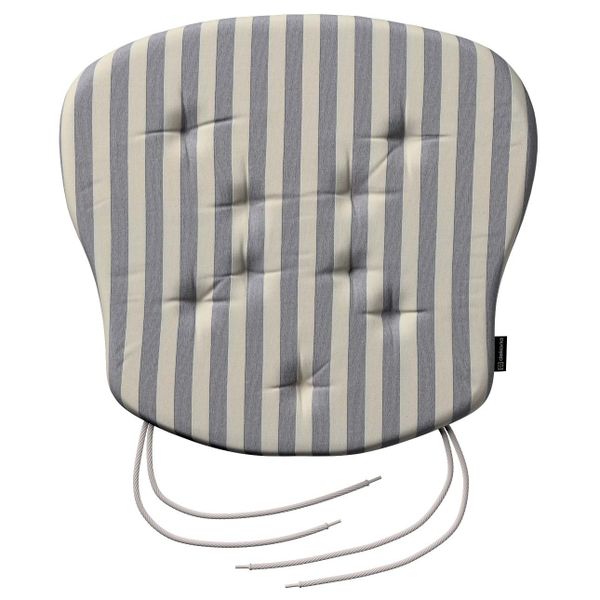 Stuhlkissen Peter mit Bindeschnur, marinenblau-ecru , 41x 38 x 3,5 cm, Quad günstig online kaufen