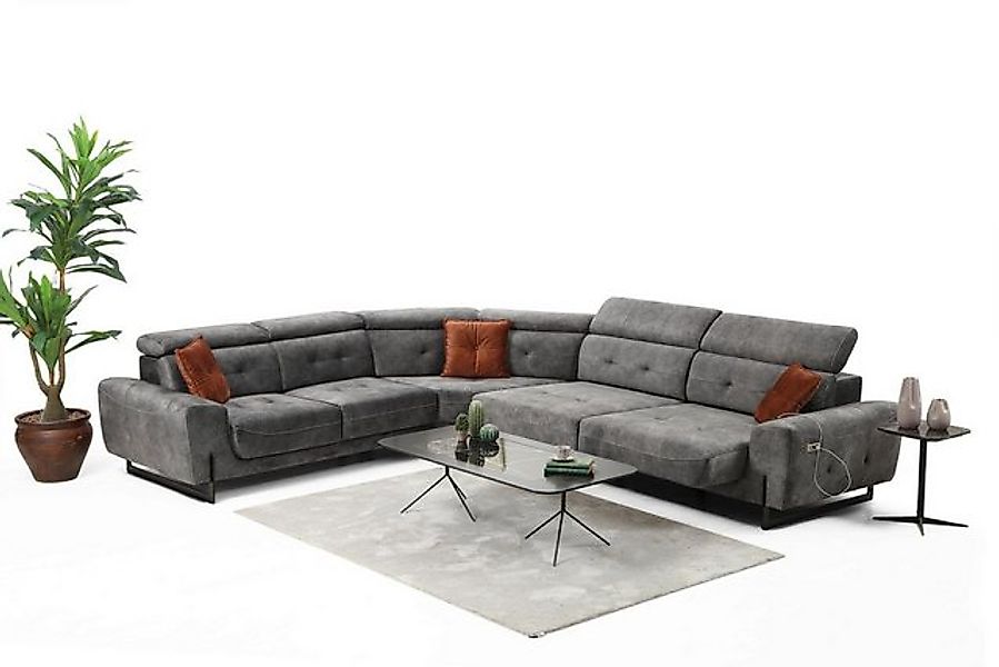 Xlmoebel Ecksofa Designer Eckcouch in Grau für das Wohnzimmer mit U-Form un günstig online kaufen