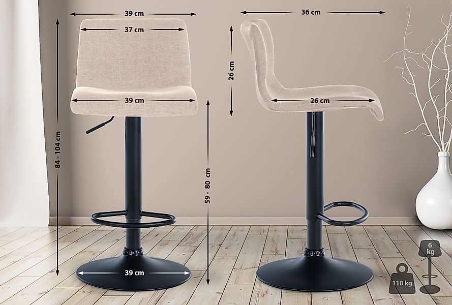 CLP Barhocker Branford, höhenverstellbar und drehbar günstig online kaufen