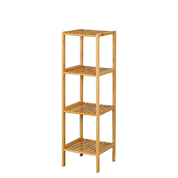 KARAT Bambus Standregal Lowa Platzsparendes Holzregal Mit 4 Etagen günstig online kaufen