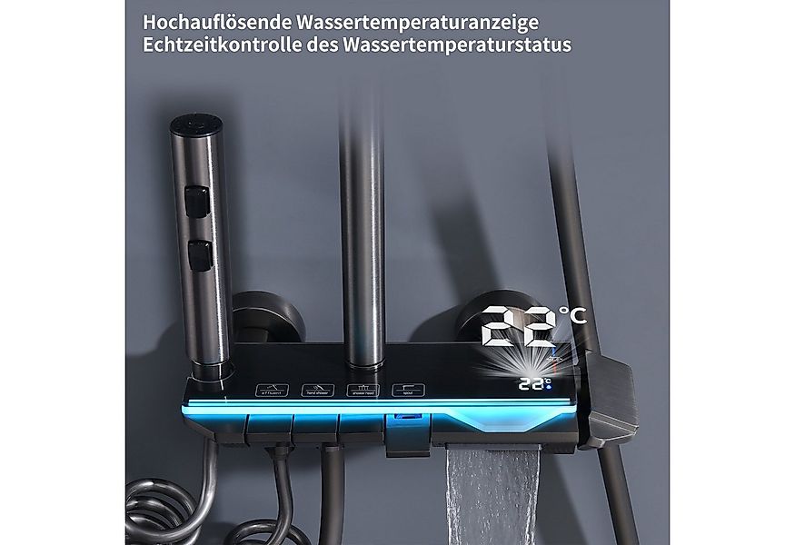HOMELODY Duschsystem Duschsäule Massagedusche, Regendusche, mit Ambiente-Li günstig online kaufen
