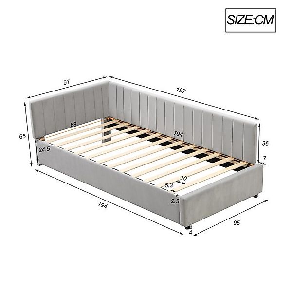 HAUSS SPOLE Schlafsofa Sofabett 90 x 200cm mit Lattenrost Hautfreundlicher günstig online kaufen