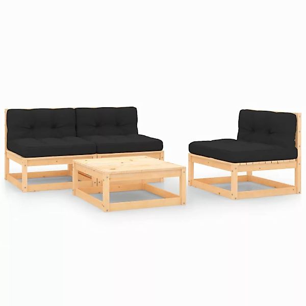 Vidaxl 6-tlg. Garten-lounge-set Mit Kissen Massivholz Kiefer günstig online kaufen