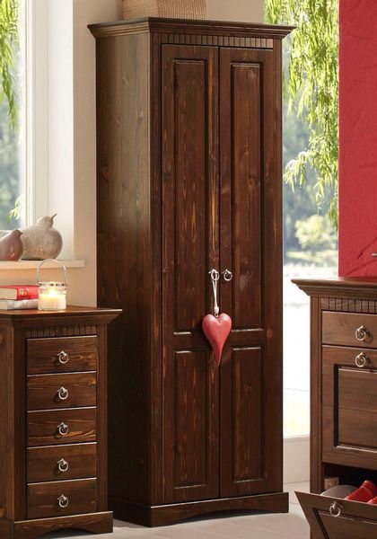 Home affaire Garderobenschrank "Rustic" aus massiver Kiefer, Breite 71 cm, günstig online kaufen
