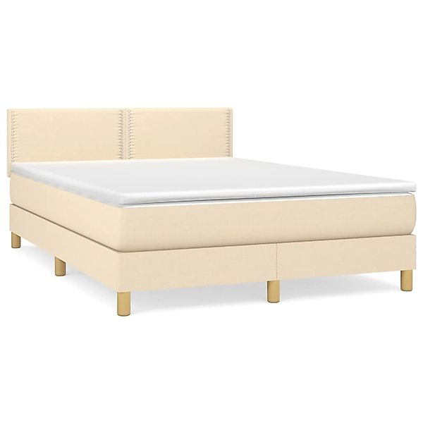 vidaXL Boxspringbett mit Matratze Dunkelbraun 140x200 cm Stoff1377967 günstig online kaufen