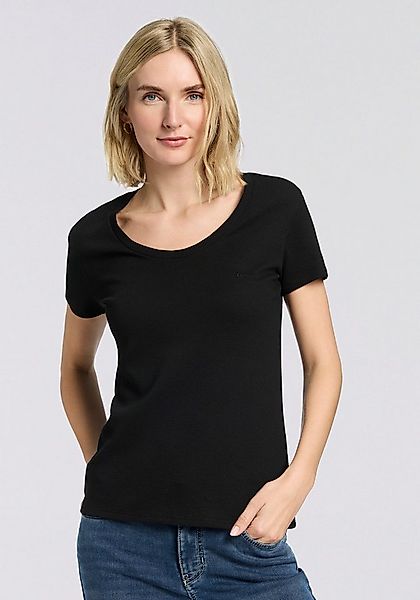 BOSS T-Shirt Rundhalsausschnitt, Waffelstruktur günstig online kaufen