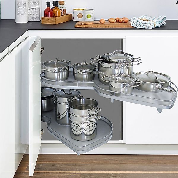 Kesseböhmer Auszugsboden Eckschrank-Schwenkauszug LeMans II silbergrau, günstig online kaufen