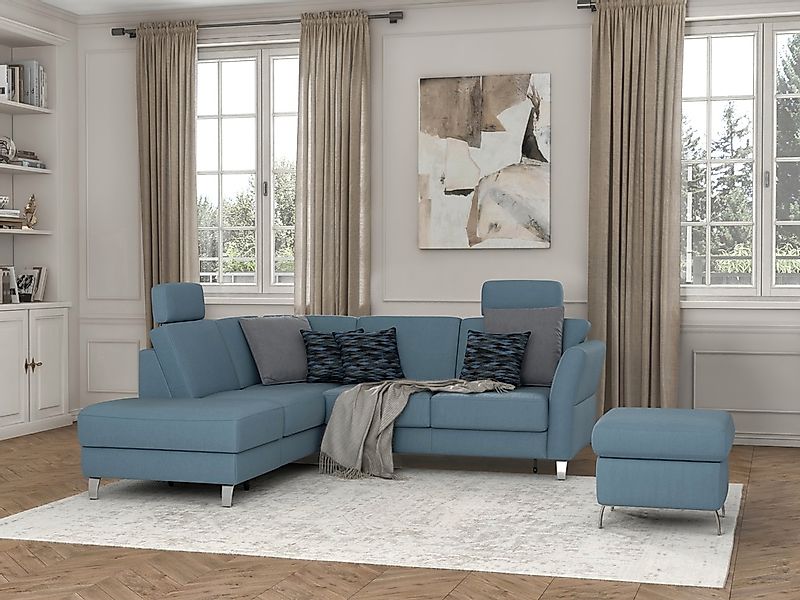 sit&more Ecksofa »Visby L-Form«, Wahlweise mit Bettfunktion und Stauraum, f günstig online kaufen