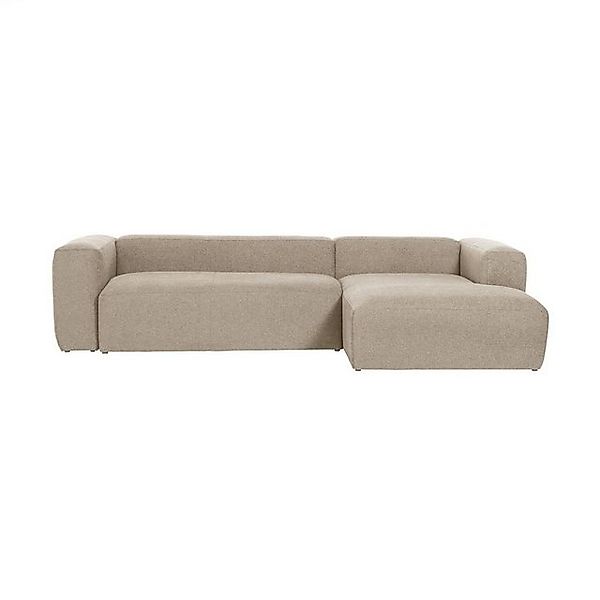 Natur24 Sofa Sofa Blok 3-Sitzer mit Longchair rechts in beige 300cm Couch günstig online kaufen