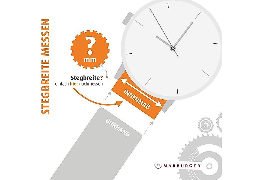 MARBURGER Uhrenarmband 22mm Leder günstig online kaufen