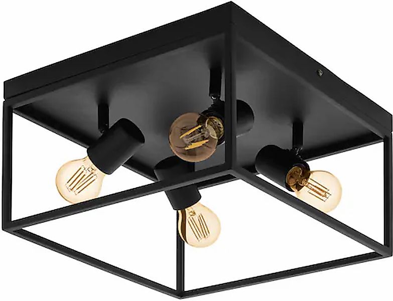 EGLO Deckenleuchte »SILENTINA« E27 1 Stk. Wand-/Deckenleuchte, schwarz, Leu günstig online kaufen