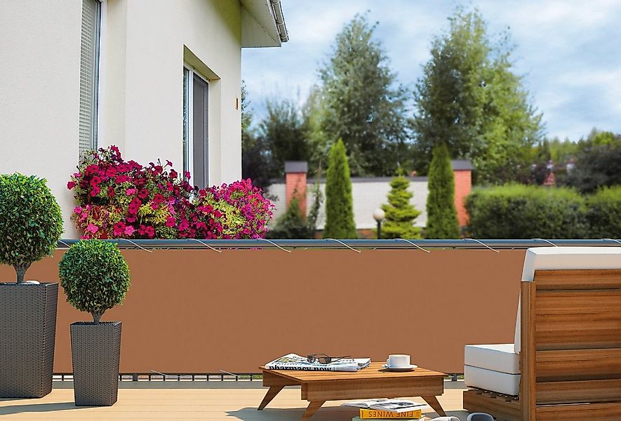 hecht international Balkonsichtschutz 600x90 cm, dunkelbraun-gestreift günstig online kaufen