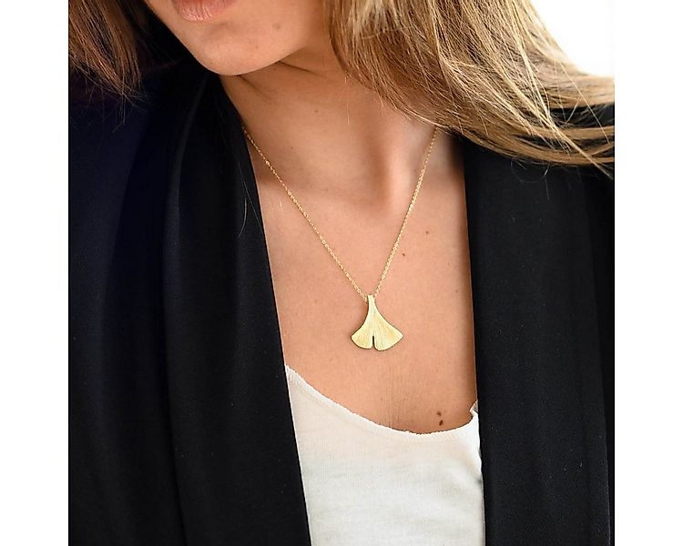 Materia Kettenanhänger Gingko / Gingkoblatt Gold KA-12-gold, aus 925 Sterli günstig online kaufen