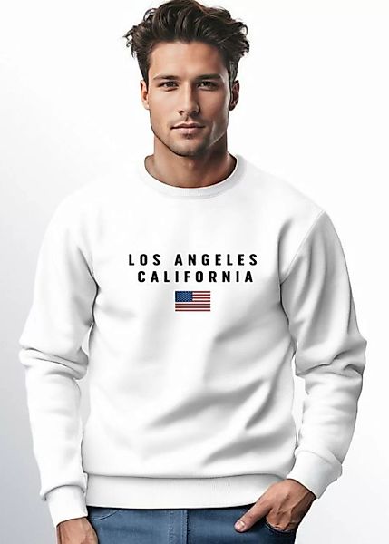 Neverless Sweatshirt Sweatshirt Herren Bedruckt Schriftzug California Los A günstig online kaufen