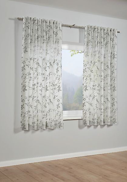 Sehlbach Gardine "Schal Zweige" Schlaufen 1 Stk. tlg. mit Gardinenband und günstig online kaufen