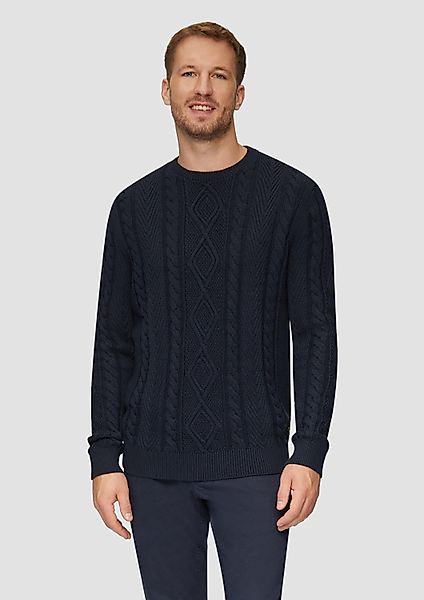 s.Oliver Longpullover Strickpullover Strickpullover mit Zopfmuster günstig online kaufen