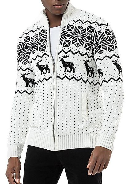 RedBridge Strickjacke Norweger Slim-Fit Plaid Rentier High Quality günstig online kaufen