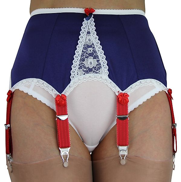 Tricolor-Hüftgürtel mit Spitze und mit 6 Haltern günstig online kaufen