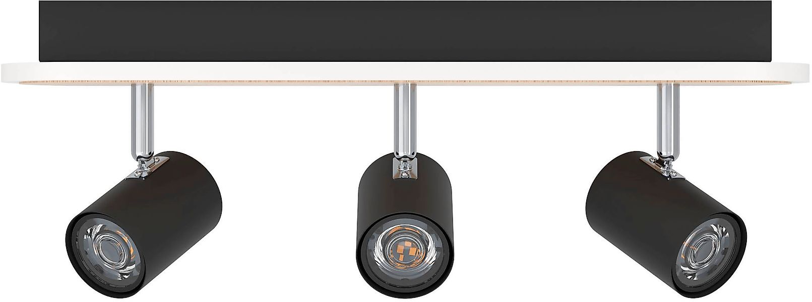 EGLO Deckenleuchte »Rimbocchi Deckenlampe, Metall und Holz-Optik, Spotbalke günstig online kaufen