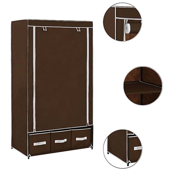 Kleiderschrank Braun 87 X 49 X 159 Cm Stoff günstig online kaufen