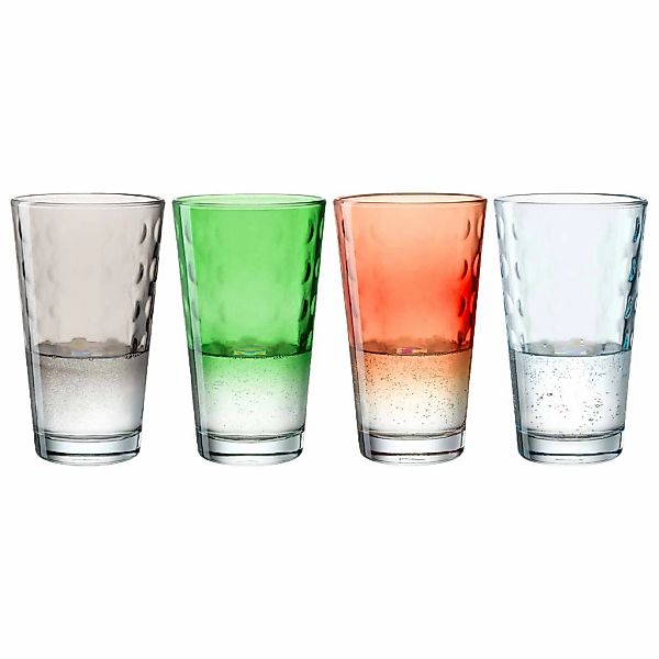 LEONARDO Glas "Trinkgläser Optic 540 ml 4er Set bunt" günstig online kaufen