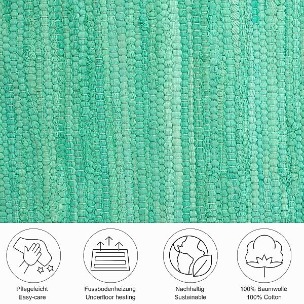 THEKO Teppich »Happy Cotton Fleckerl, handgewebt«, rechteckig, 5 mm Höhe, F günstig online kaufen
