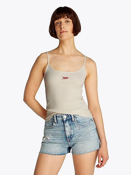 Tommy Jeans Spaghettitop TJW SCRIPT STRAPPY TOP in Rippoptik, mit Logoschri günstig online kaufen