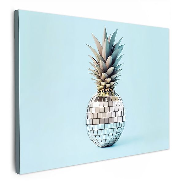 OneMillionCanvasses® Leinwandbild Blau - Ananas - günstig online kaufen